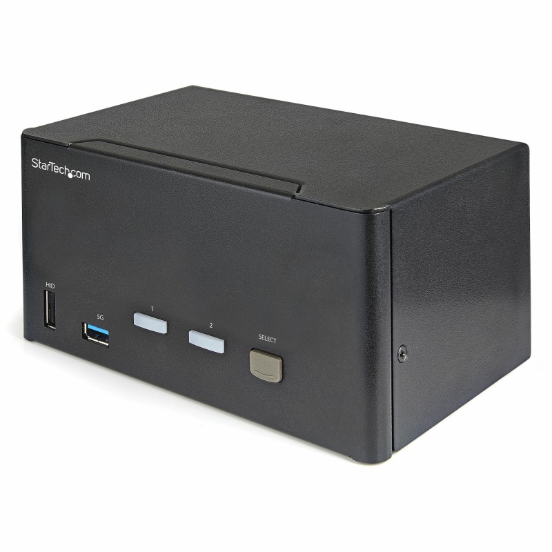 StarTech.com Switch Conmutador KVM de 2 Puertos DisplayPort 4K para 3 Monitores - Vídeo de 4K y 60Hz Ultra HD - HDR - Hub