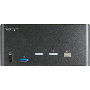 StarTech.com Switch Conmutador KVM de 2 Puertos DisplayPort 4K para 3 Monitores - Vídeo de 4K y 60Hz Ultra HD - HDR - Hub