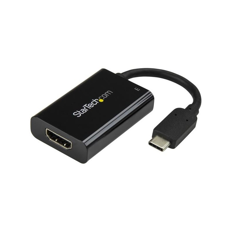 StarTech.com Adaptador USB-C a HDMI 4K con Entrega de Alimentación por USB - 60 Watts - Negro