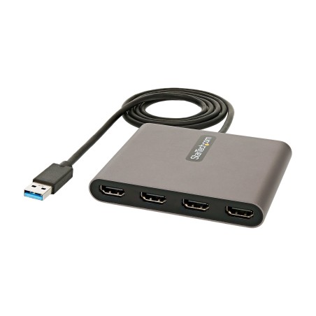 StarTech.com Adaptador USB 3.0 a 4 Puertos HDMI - Tarjeta Gráfica y de Vídeo Externa - Dongle Llave USB-A a 4x HDMI - 1080p a