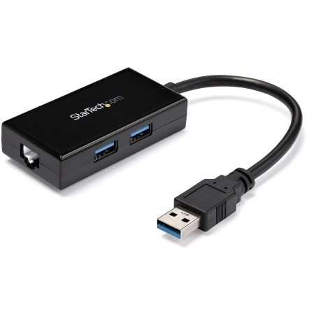 StarTech.com Adaptador de Red Ethernet Gigabit Externo USB 3.0 con Concentrador Incorporado de 2 Puertos USB
