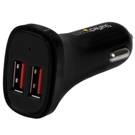 StarTech.com Cargador de Coche USB de Dos Puertos - 24W   4,8A - Negro