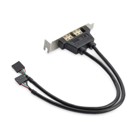 StarTech.com Cabezal Bracket Perfil Bajo de 2 puertos USB 2.0 con conexión a Placa Base 2x IDC5 - Low Profile