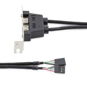 StarTech.com Cabezal Bracket Perfil Bajo de 2 puertos USB 2.0 con conexión a Placa Base 2x IDC5 - Low Profile