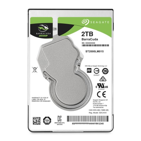 Seagate Barracuda 2.5" disco duro interno 2 TB 5400 RPM 128 MB 2.5" Serial ATA III