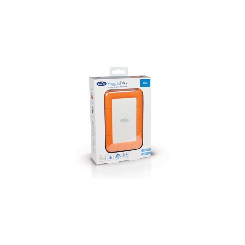 Rugged Mini disco duro externo 2 TB Naranja, Plata