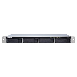 QNAP TS-431XeU NAS Bastidor (1U) Annapurna Labs Alpine AL-314 8 GB DDR3 0 TB QNAP QTS Negro, Acero inoxidable