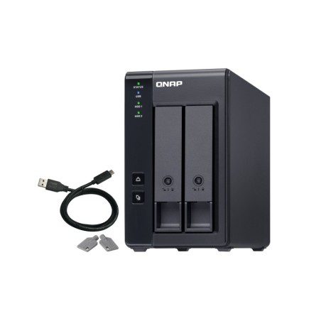 QNAP TR-002 caja para disco duro externo Carcasa de disco duro SSD Negro 2.5 3.5"