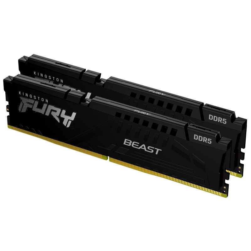 Kingston Technology FURY Beast 64GB 5200MT s DDR5 CL40 DIMM (Kit de 2) Black Kingston Technology FURY Beast 64GB 5200MT s DDR5 CL40 DIMM (Kit de 2) Black