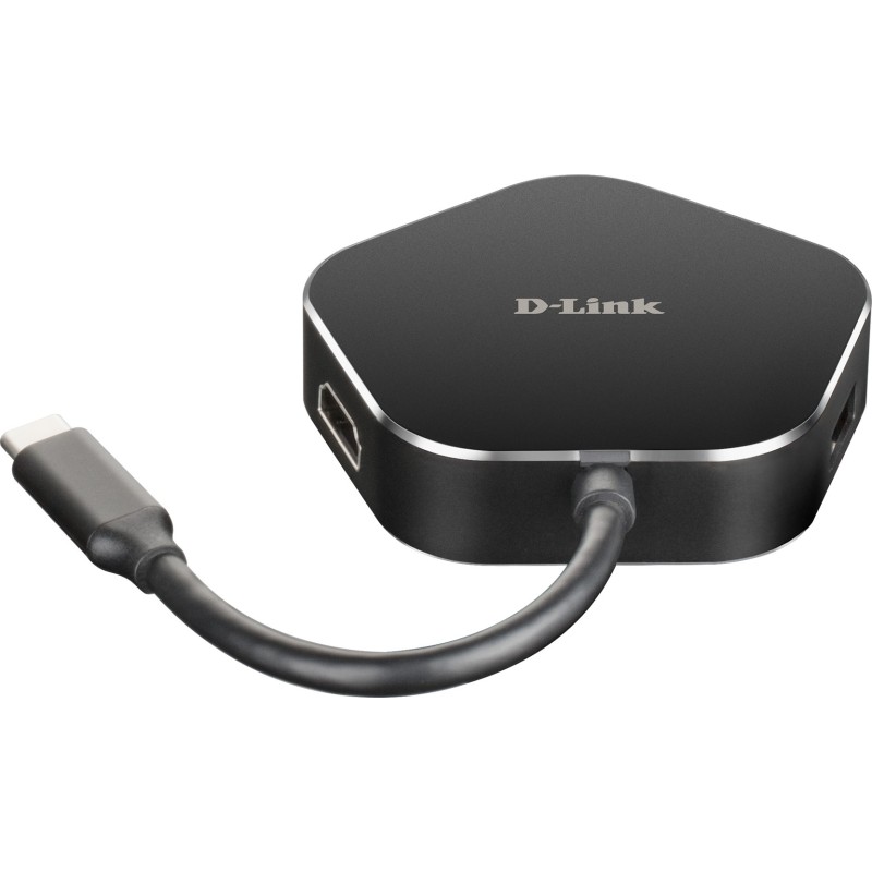 D-Link DUB-M420 base para portátil y replicador de puertos Alámbrico Thunderbolt 3 Aluminio, Negro