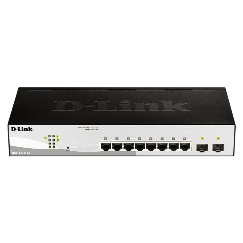 D-Link DGS-1210-10 switch Gestionado L2 Gigabit Ethernet (10 100 1000) 1U Negro, Gris