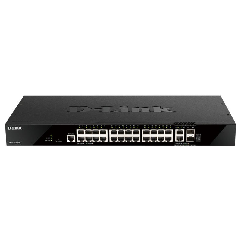 D-Link DGS-1520-28 switch Gestionado L3 10G Ethernet (100 1000 10000) 1U Negro