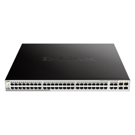 D-Link DGS-1210-52MP switch Gestionado L2 Gigabit Ethernet (10 100 1000) 1U Negro