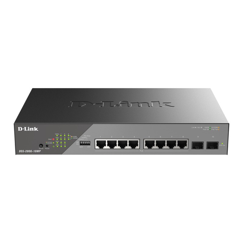 D-Link DSS-200G-10MP E switch Gestionado L2 Gigabit Ethernet (10 100 1000) Energía sobre Ethernet (PoE) 1U Gris