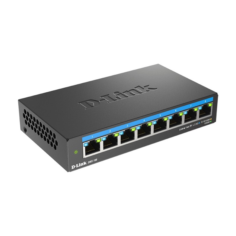 D-Link DMS-108 No administrado L2 2.5G Ethernet (100 1000 2500) Negro