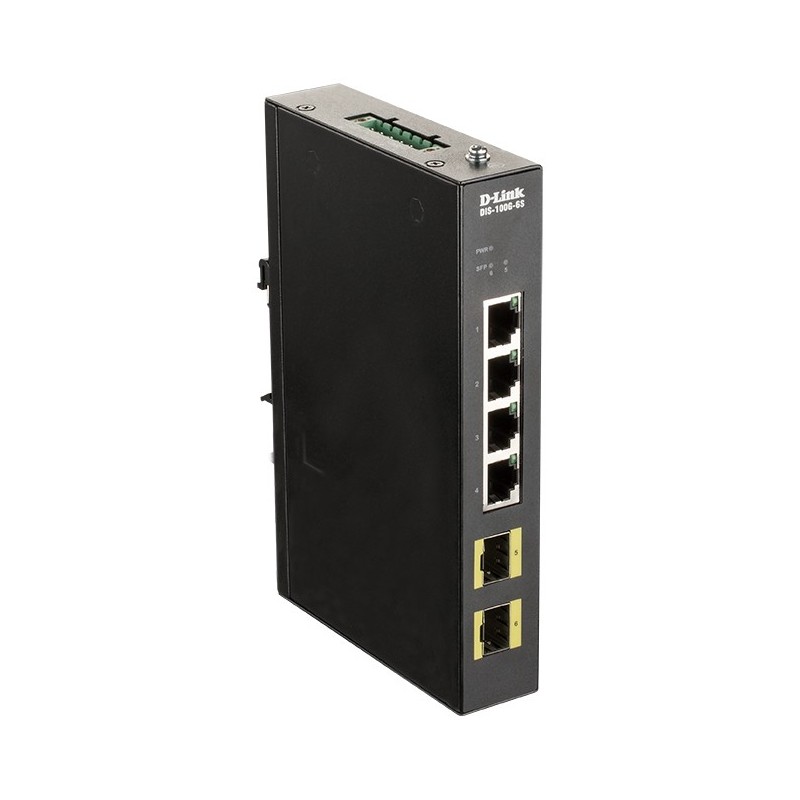 D-Link DIS-100G-6S switch No administrado Gigabit Ethernet (10 100 1000) DIN rail Negro