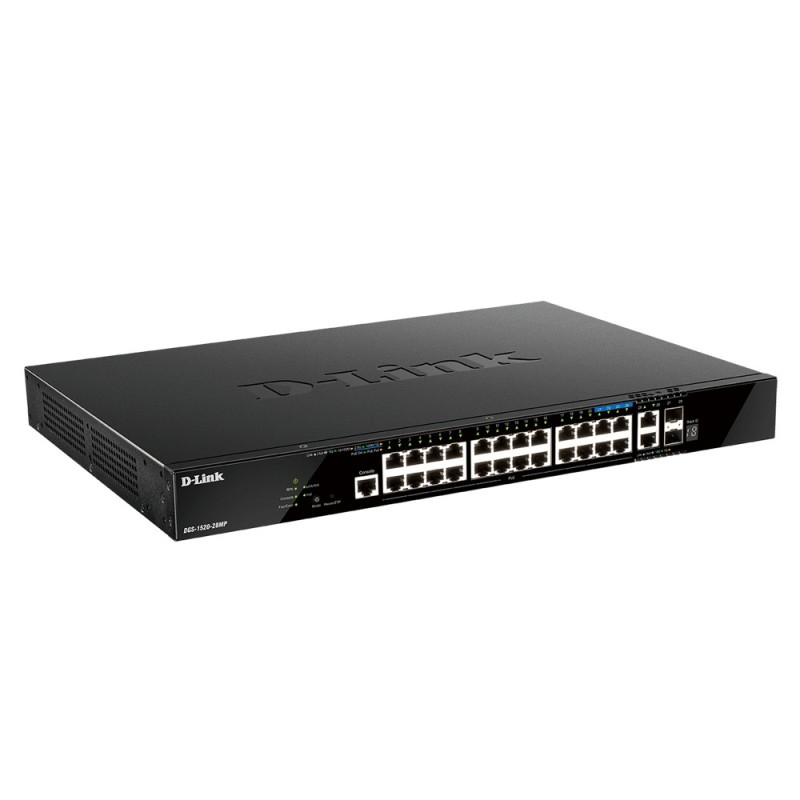 D-Link DGS-1520-28MP E switch Gestionado L3 Gigabit Ethernet (10 100 1000) Energía sobre Ethernet (PoE) 1U Negro