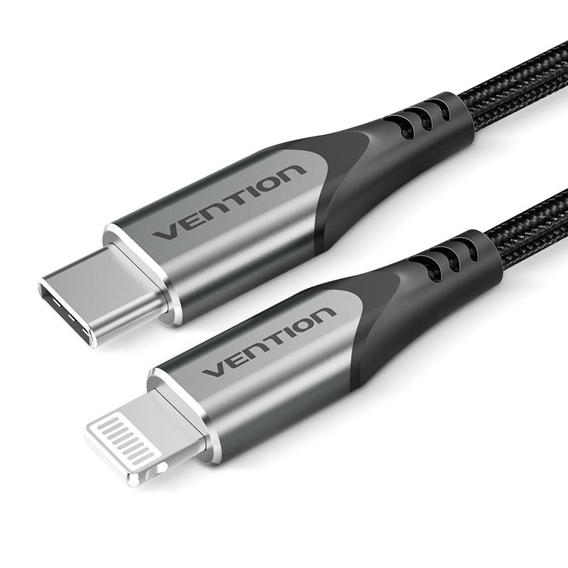 Cable USB 2.0 Tipo-C Lightning TACHF/ USB Tipo-C Macho - Lightning Macho/ 1m/ Gris