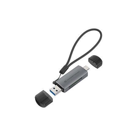 Conceptronic BIAN05G lector de tarjeta USB 3.2 Gen 1 (3.1 Gen 1) Type-A Type-C Gris