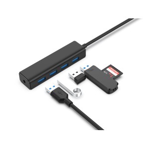 Conceptronic CTC4USB3 hub de interfaz USB 3.2 Gen 1 (3.1 Gen 1) Type-C 5000 Mbit s Negro