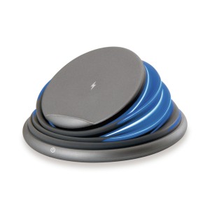 Conceptronic GORGON02G cargador de dispositivo móvil Universal Gris USB Cargador inalámbrico Carga rápida Interior