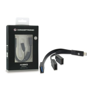 Conceptronic HUBBIES01B hub de interfaz USB 3.2 Gen 2 (3.1 Gen 2) Type-C 5000 Mbit s Negro