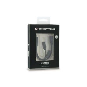 Conceptronic HUBBIES01B hub de interfaz USB 3.2 Gen 2 (3.1 Gen 2) Type-C 5000 Mbit s Negro
