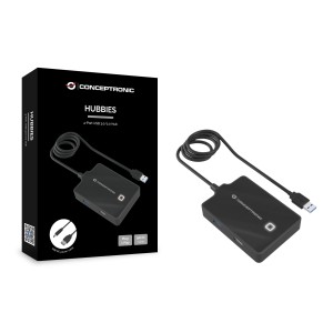 Conceptronic HUBBIES10B base para portátil y replicador de puertos USB 3.2 Gen 1 (3.1 Gen 1) Type-A Negro