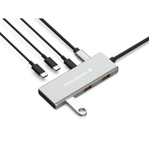 Conceptronic HUBBIES17G hub de interfaz USB 3.2 Gen 2 (3.1 Gen 2) Type-C 10000 Mbit s Gris