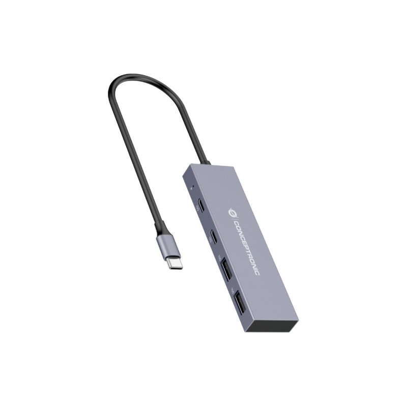 Conceptronic HUBBIES13G hub de interfaz USB 3.2 Gen 2 (3.1 Gen 2) Type-C 10000 Mbit s Gris