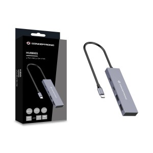 Conceptronic HUBBIES13G hub de interfaz USB 3.2 Gen 2 (3.1 Gen 2) Type-C 10000 Mbit s Gris