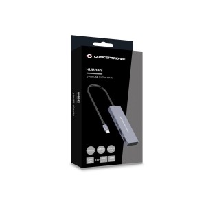 Conceptronic HUBBIES13G hub de interfaz USB 3.2 Gen 2 (3.1 Gen 2) Type-C 10000 Mbit s Gris