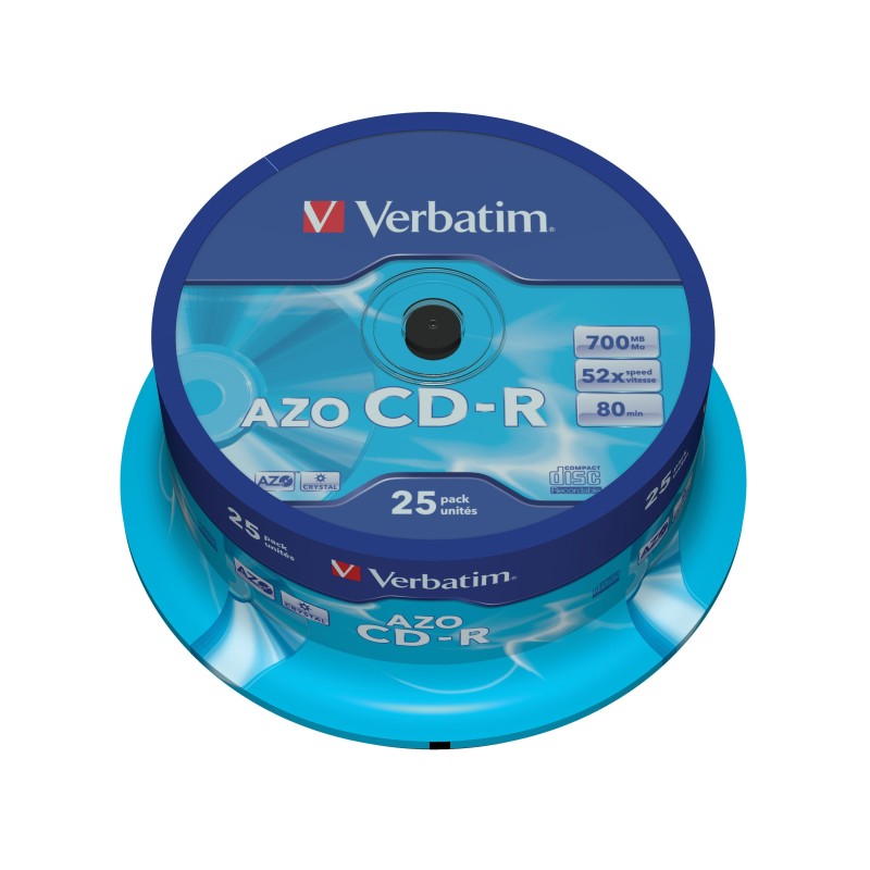 Verbatim CD-R AZO Crystal 700 MB 52x 25 pieza(s)