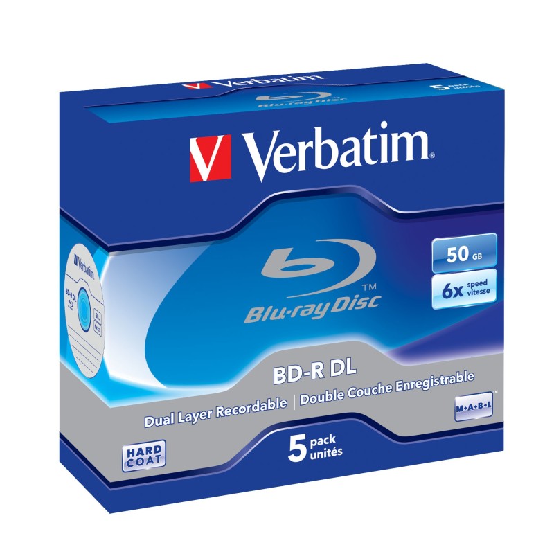 Verbatim 43748 disco blu-ray lectura escritura (BD) BD-R 50 GB 5 pieza(s)