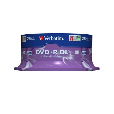 Verbatim DVD+R Double Layer 8x Matt Silver 25pk Spindle 8,5 GB DVD+R DL 25 pieza(s)