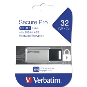 Verbatim Secure Pro - Unidad USB 3.0 de 32 GB - Plata