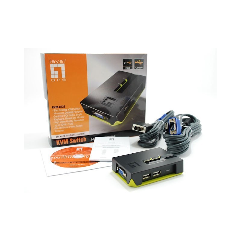 LevelOne Switch KVM de 2 puertos USB
