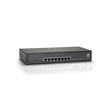 LevelOne Switch Gigabit Ethernet PoE de 8 puertos, 61.6W, 802.3at PoE+, 4 Puertos PoE