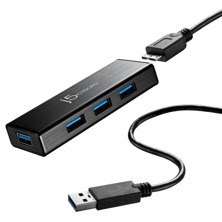 j5create JUH340-N Mini HUB USB 3.0 de 4 puertos - UE RU