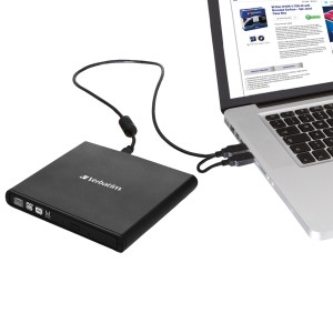 Verbatim Slimline CD DVD unidad de disco óptico DVD-RW Negro