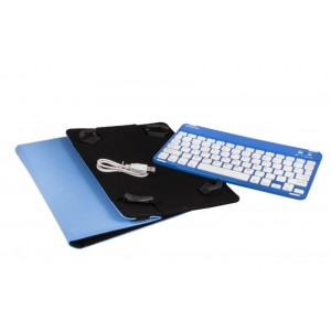 SilverHT Funda Universal Gripcase con Teclado para tablets de 9 a 10.1" - Azul