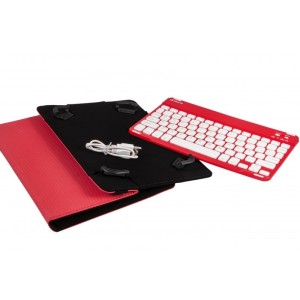 SilverHT Funda Universal Gripcase + Teclado (9'' - 10.1'') - Rojo