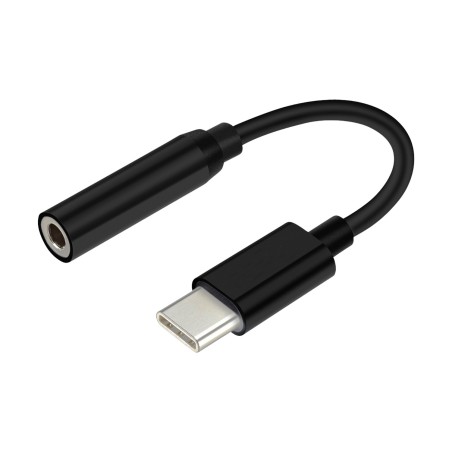 AISENS Conversor USB C a Audio 384KHz, USB C M - jack 3.5 H, negro, 15 cm
