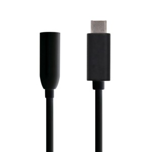 AISENS Conversor USB C a Audio 384KHz, USB C M - jack 3.5 H, negro, 15 cm