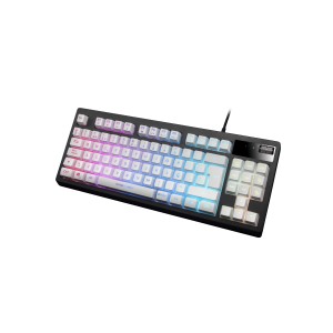 Mars Gaming MKAXWES Teclado Compacto TKL H-Mech, Iluminación RGB 9 Efectos, Reposamuñecas Gel, Blanco, Idioma Español