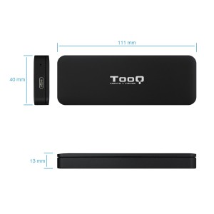 TooQ TQE-2280B caja para disco duro externo Caja externa para unidad de estado sólido (SSD) Negro M.2