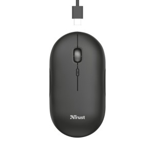 Trust Puck ratón Oficina Ambidextro RF Wireless + Bluetooth Óptico 1600 DPI