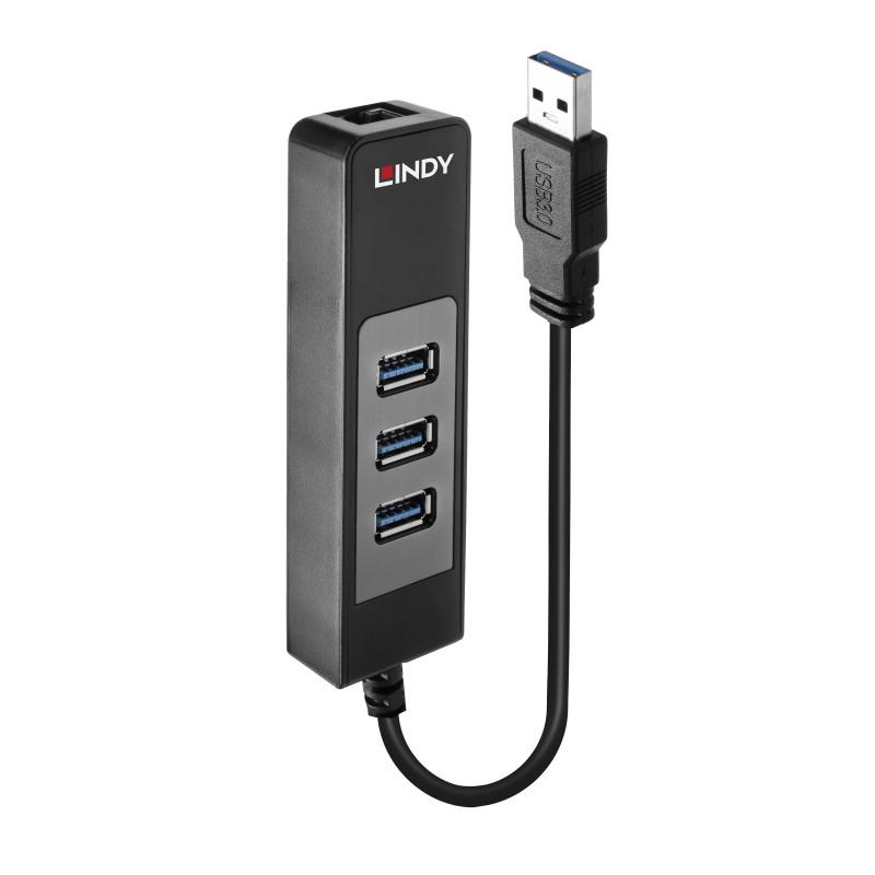 Lindy 43176 hub de interfaz USB 3.2 Gen 1 (3.1 Gen 1) Type-A 5000 Mbit s Negro