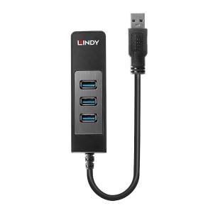 Lindy 43176 hub de interfaz USB 3.2 Gen 1 (3.1 Gen 1) Type-A 5000 Mbit s Negro