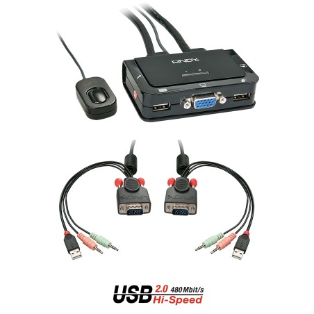Lindy 42342 interruptor KVM Negro